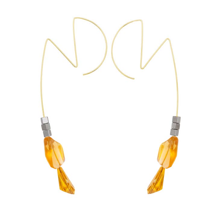 Melissa McArthur - Jewellery Made in London - Wholesale Dangle Earrings - Long Ziggy Stardust inspired Earrings with hand-cut Gemstones9