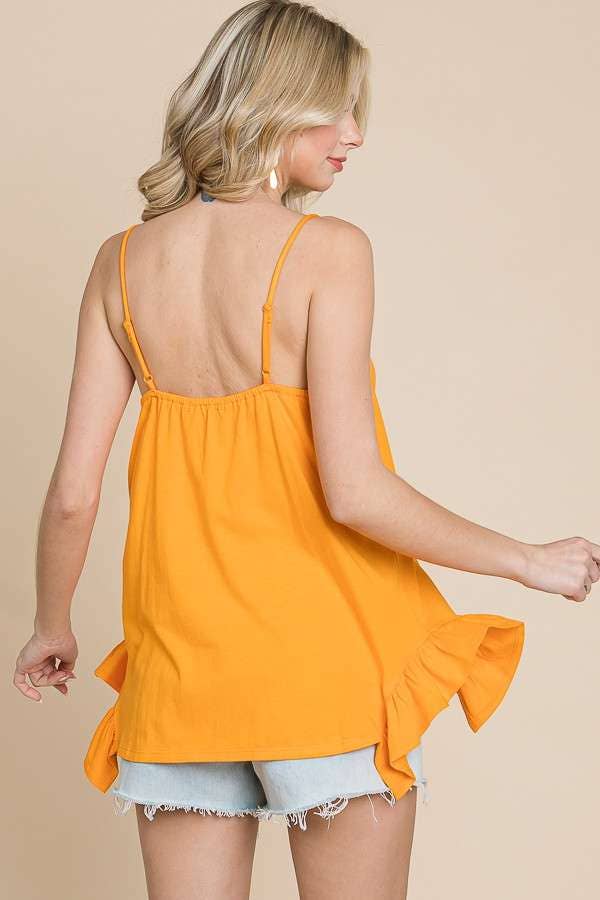 Culture Code - Wholesale Camisole - Women's - CJC1603 - SIDE RUFFLE LOOSE FIT CAMI7