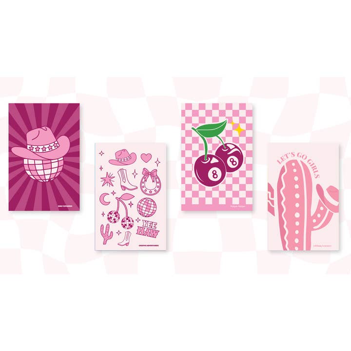 Sunshine & Agape - Wholesale Journal/Diary - Adult Family Gratitude Journal - Disco Cowgirl Line 5