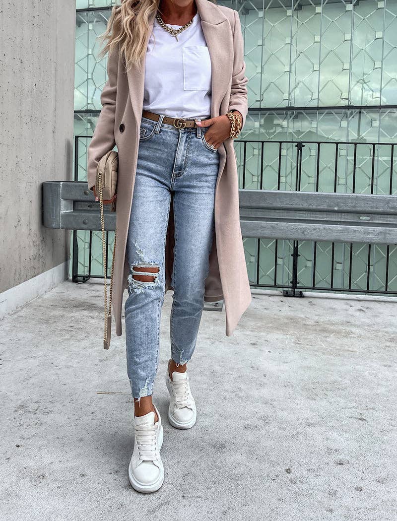 safistyle - Wholesale Coat - Women's - Double-Breasted Longline Coat15