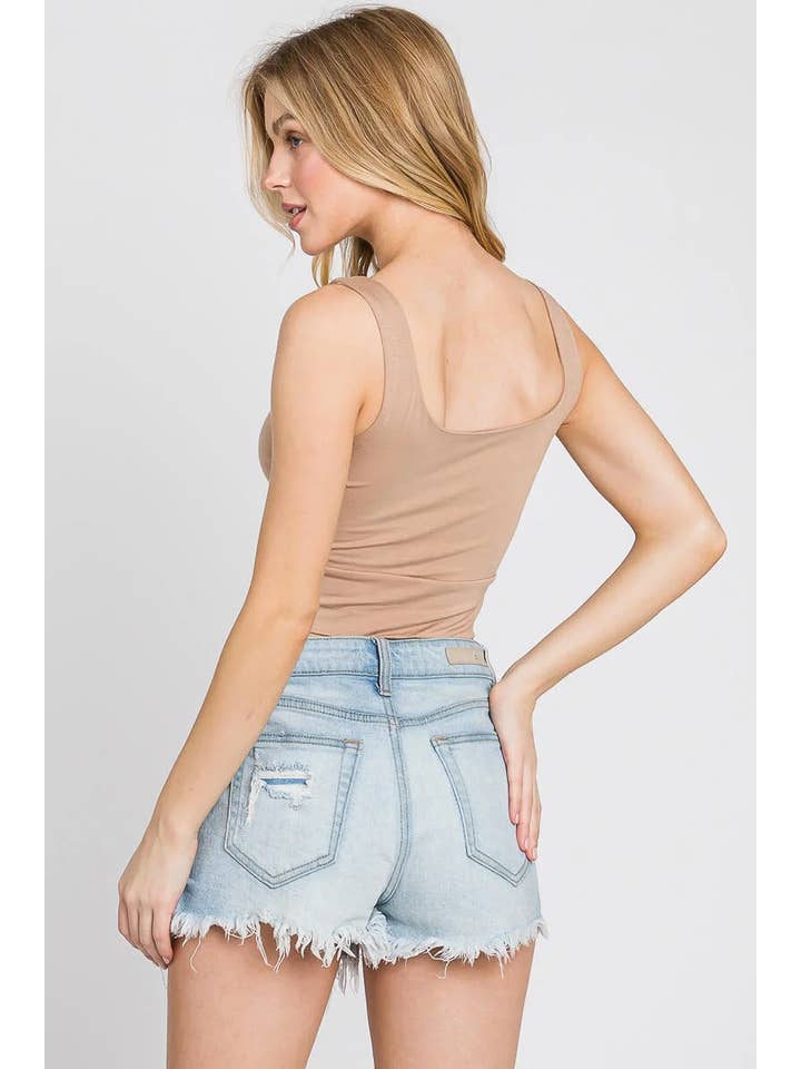 Final Touch - Wholesale Knit Top - Women's - Square Neck Fitted Crop Top - T1685913