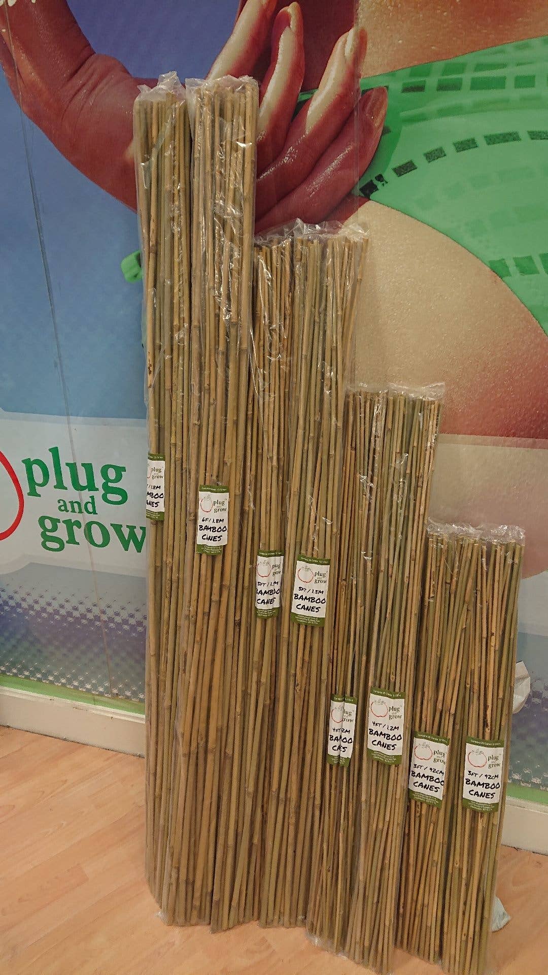Wormganix Worm Castings - Wholesale Garden/Lawn Stake - 3 ft 90cm Fumigated Bamboo Canes (x250)1