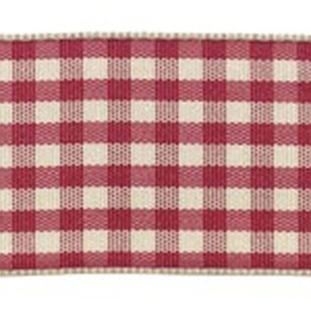 Checked Taffeta Ribbon - Cream/Red for wholesale by MIDORI Inc.