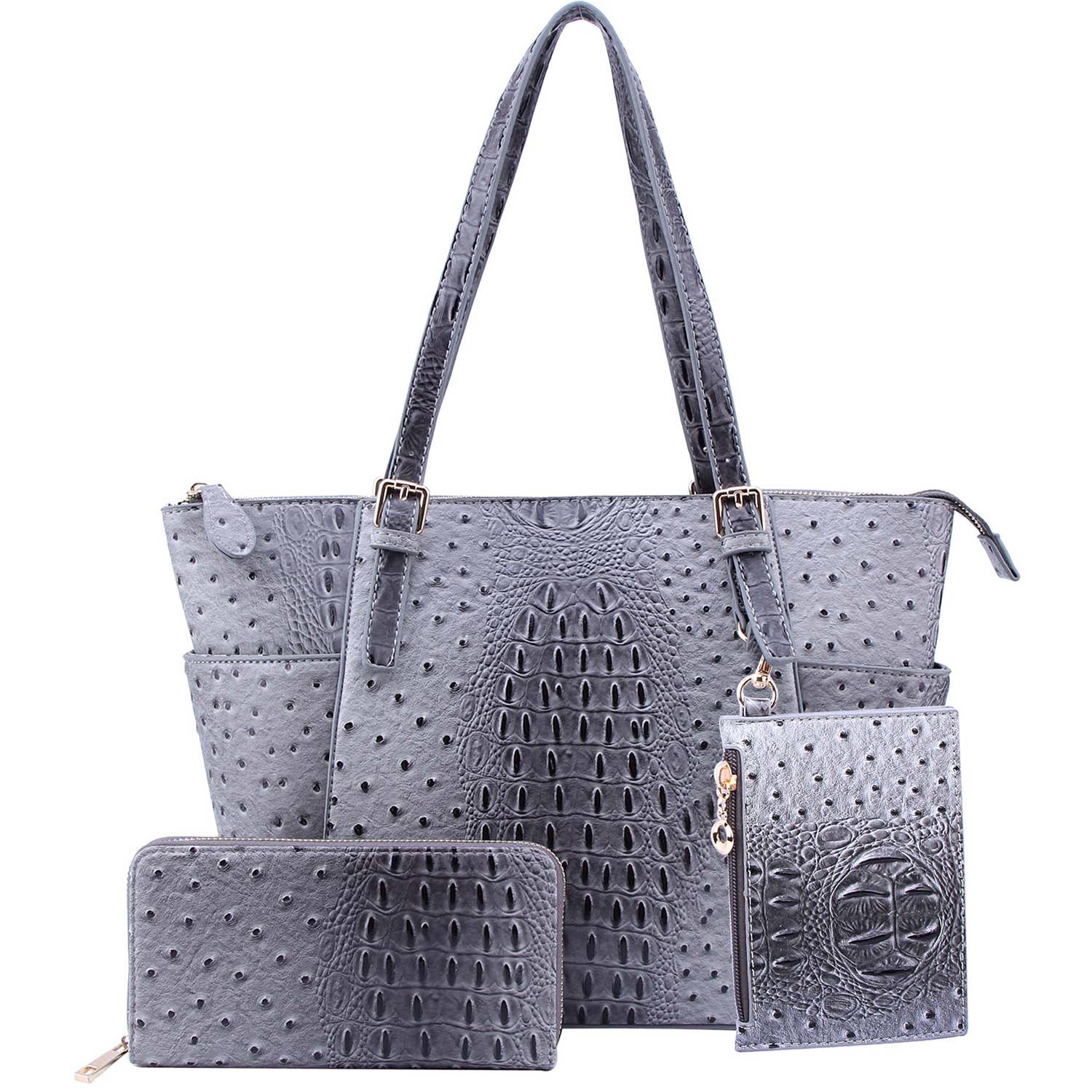 M&M HANDBAGS, LLC. - Wholesale Tote Bag - Women's - OS1009W Ostrich Croc 2-in-1 Shop
1