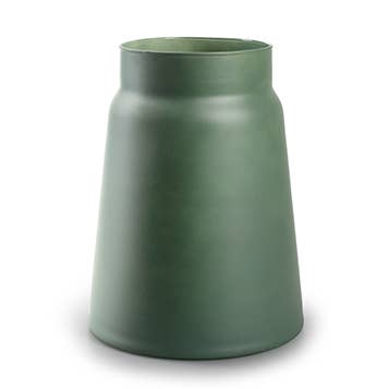 Vaso ecologico 'Atlas' verde opaco h 25 cm diam. 19 cm per la vendita all'ingrosso da parte di Jodeco Glass
