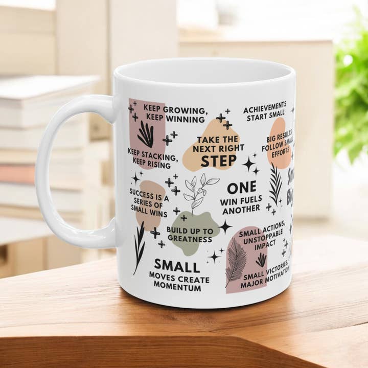 EMESLY - Wholesale Coffee Mug - Small Wins Big Success Motivational Coffee Mug; 11oz/15oz2