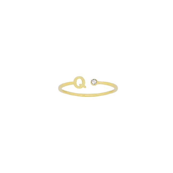 Katie Dean - Wholesale Band/Stacked Ring - 18K Gold Plated, Size 6 Initial Ring7