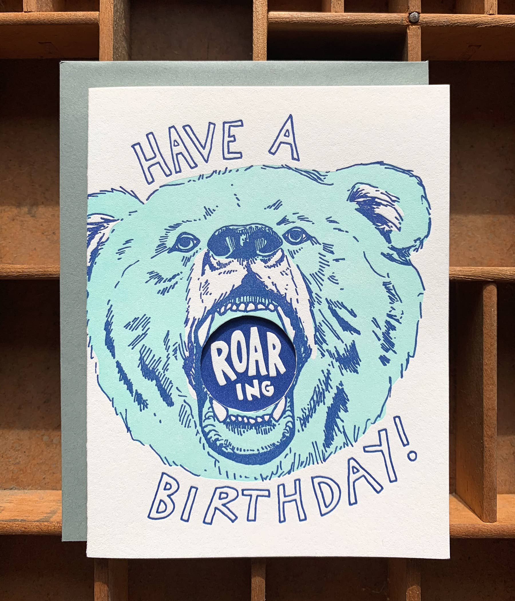 Blackbird Letterpress - Wholesale Birthday Card - Roaring Birthday card4