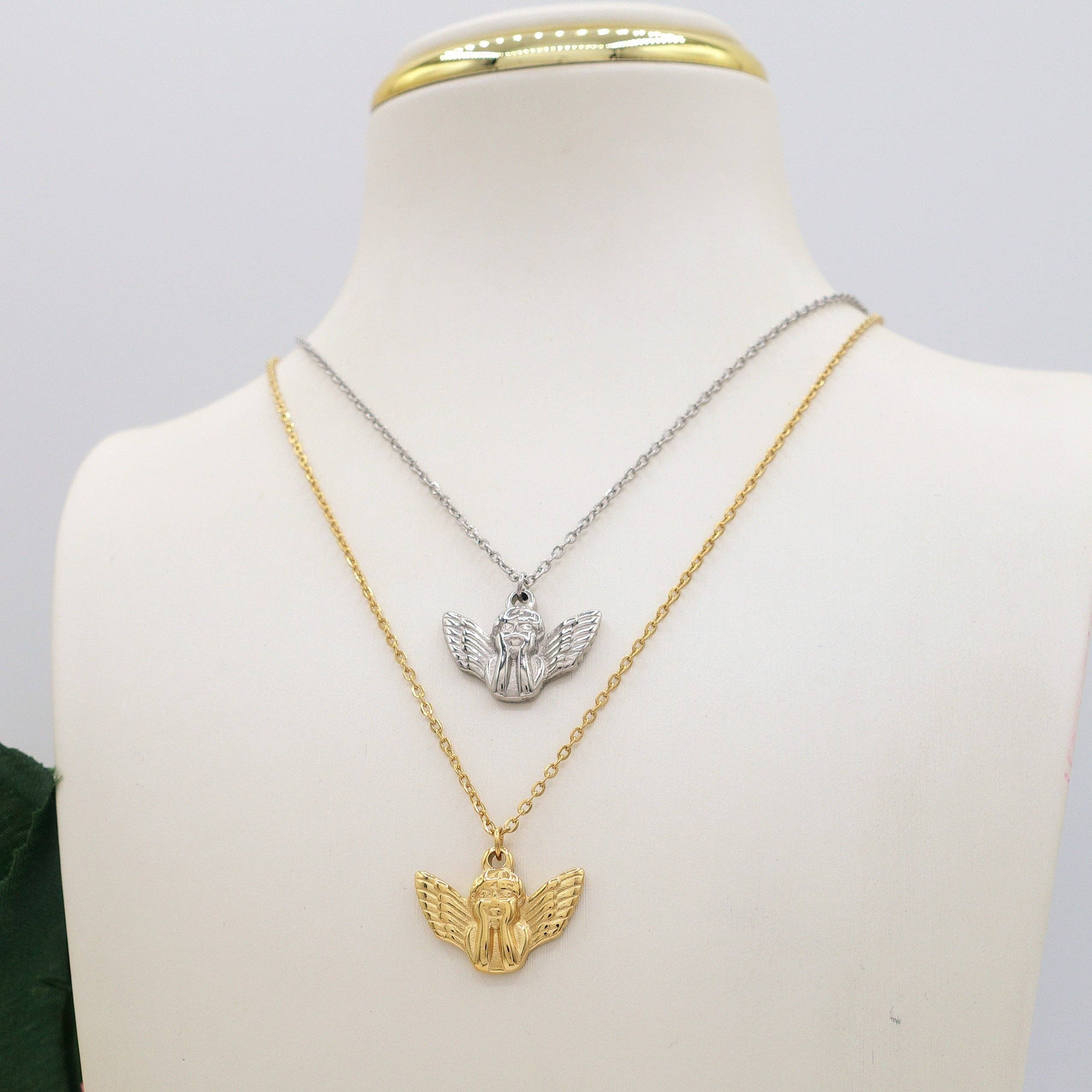 Daemon srls - Wholesale Pendant/Charm Necklace - CHERUB - Collana pendente cherubino in Acciaio inossidabile7