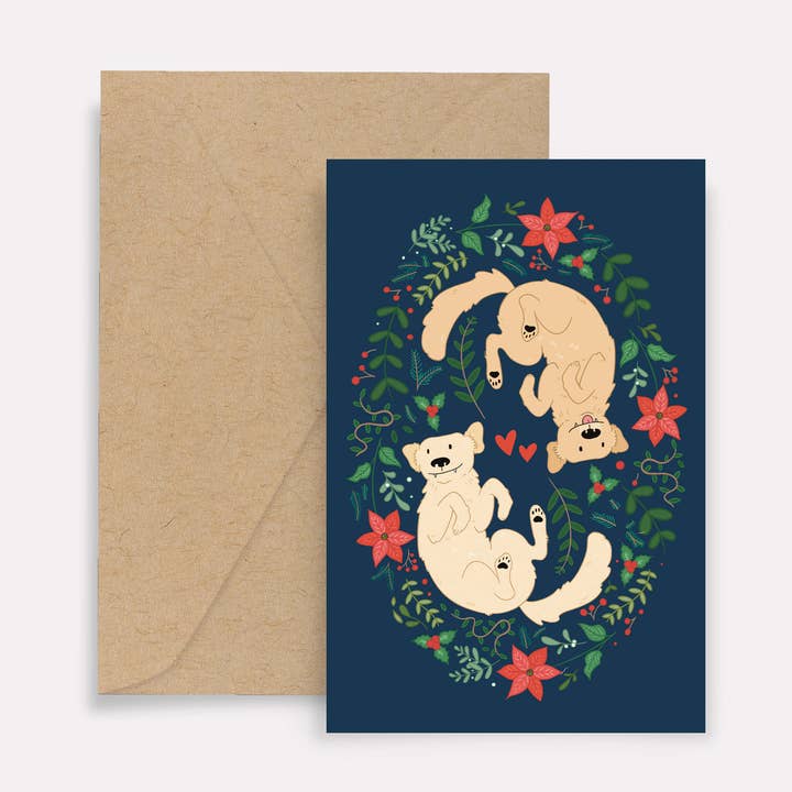 Carte de vœux Holiday Dogs pour la vente par Moth Mart