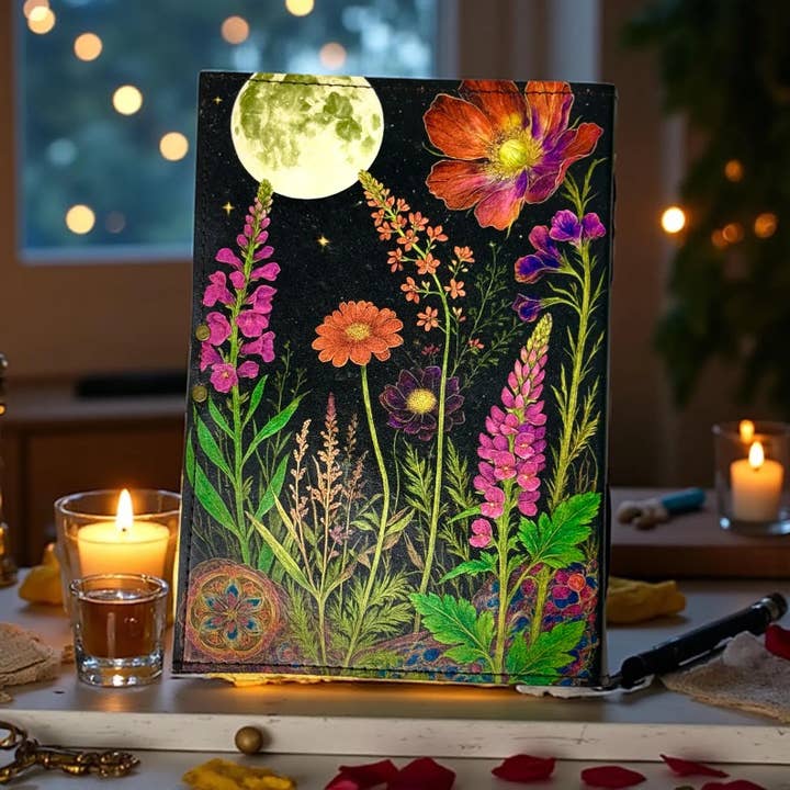 MNM HANDICRAFTS - Wholesale Journal/Diary - Moonlight Floral Leather Journal Handmade Book of Shadows 1