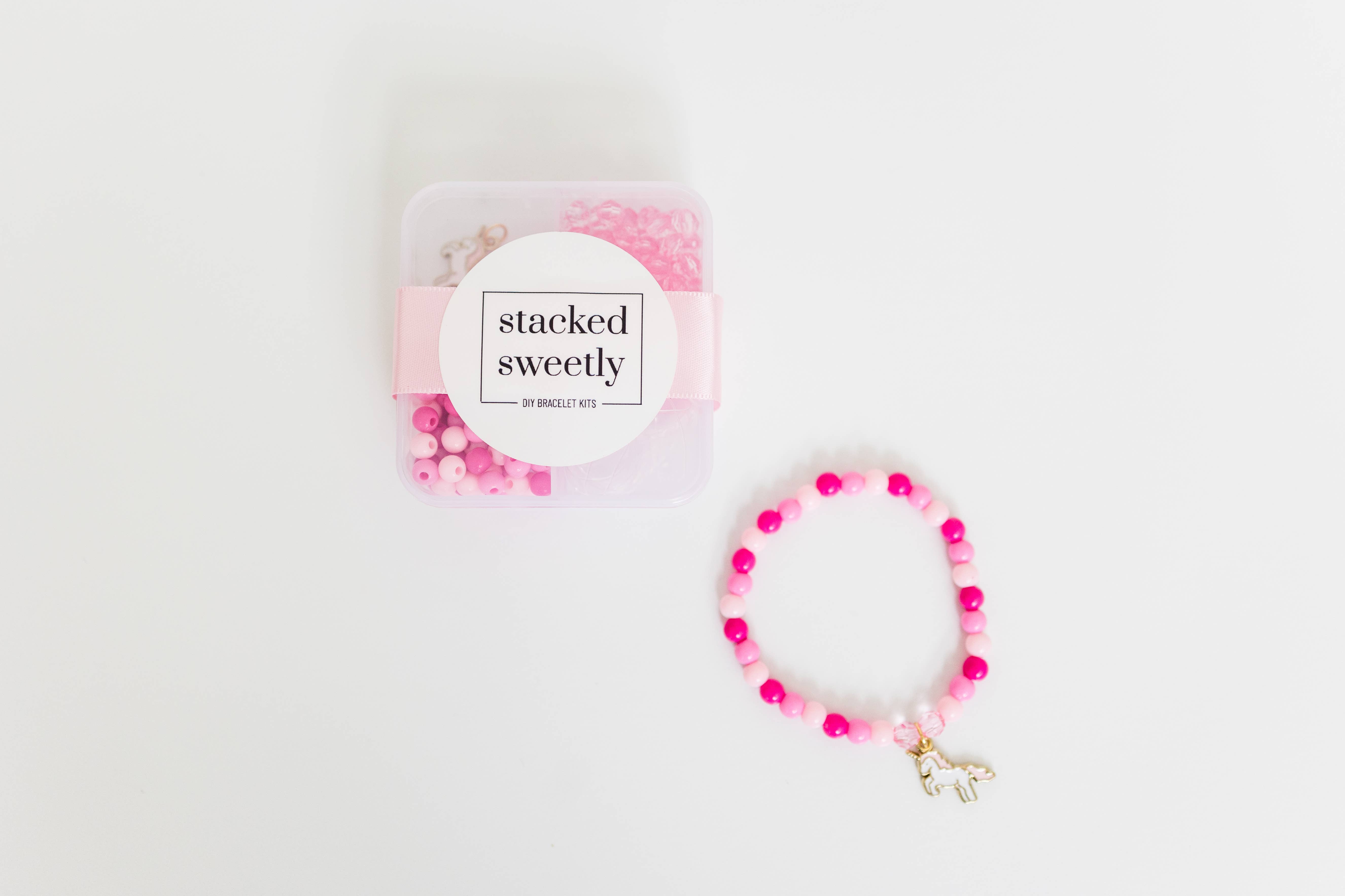 Stacked Sweetly - Wholesale DIY Craft Kit - Mini Unicorn Dreams DIY Bracelet Craft Kit, Birthday Favor2