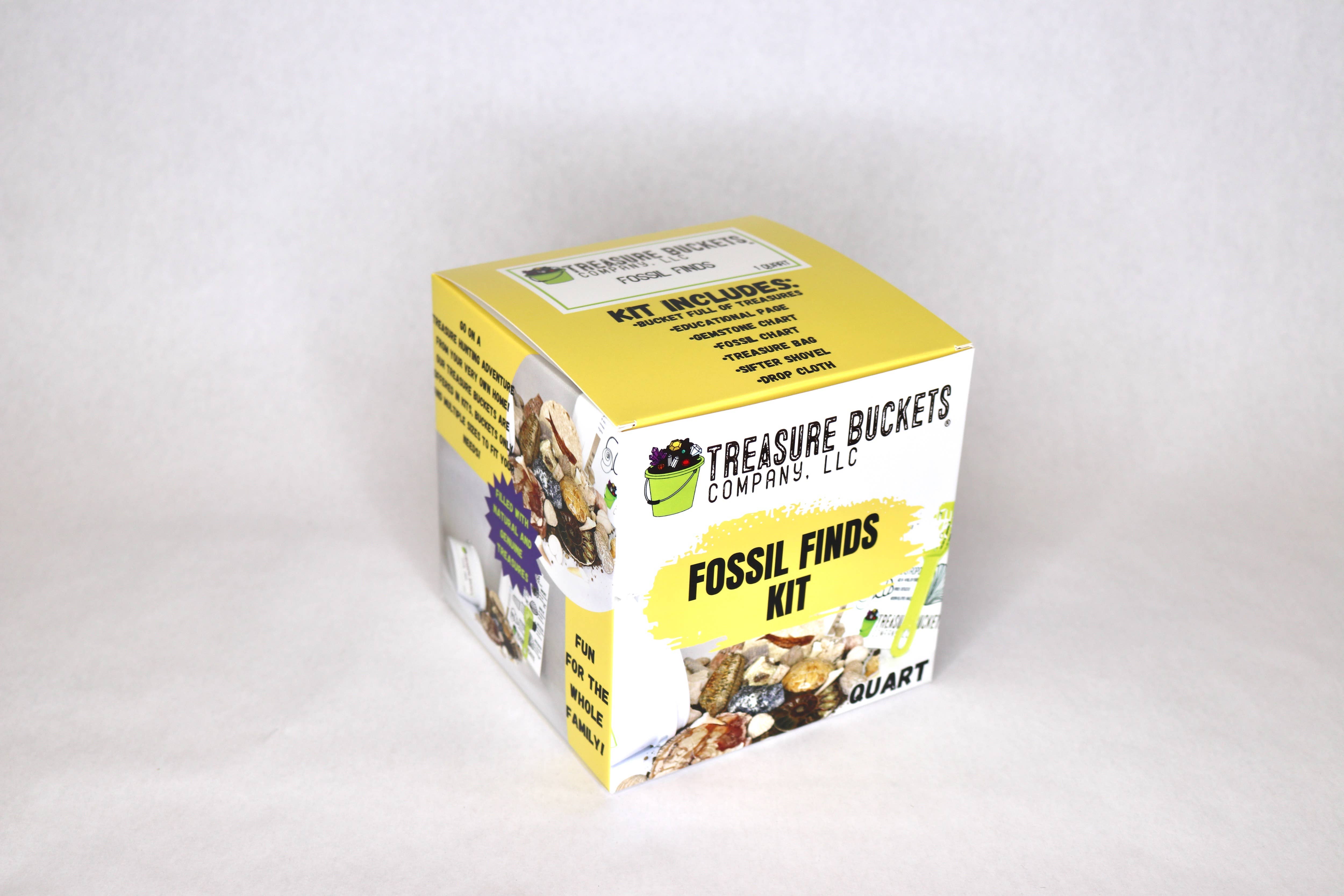 Treasure Buckets Co., LLC - Vente Kit de bricolage – enfant - Fossil Finds Gem Mining Bucket Kit d'une pinte - Gemmes1