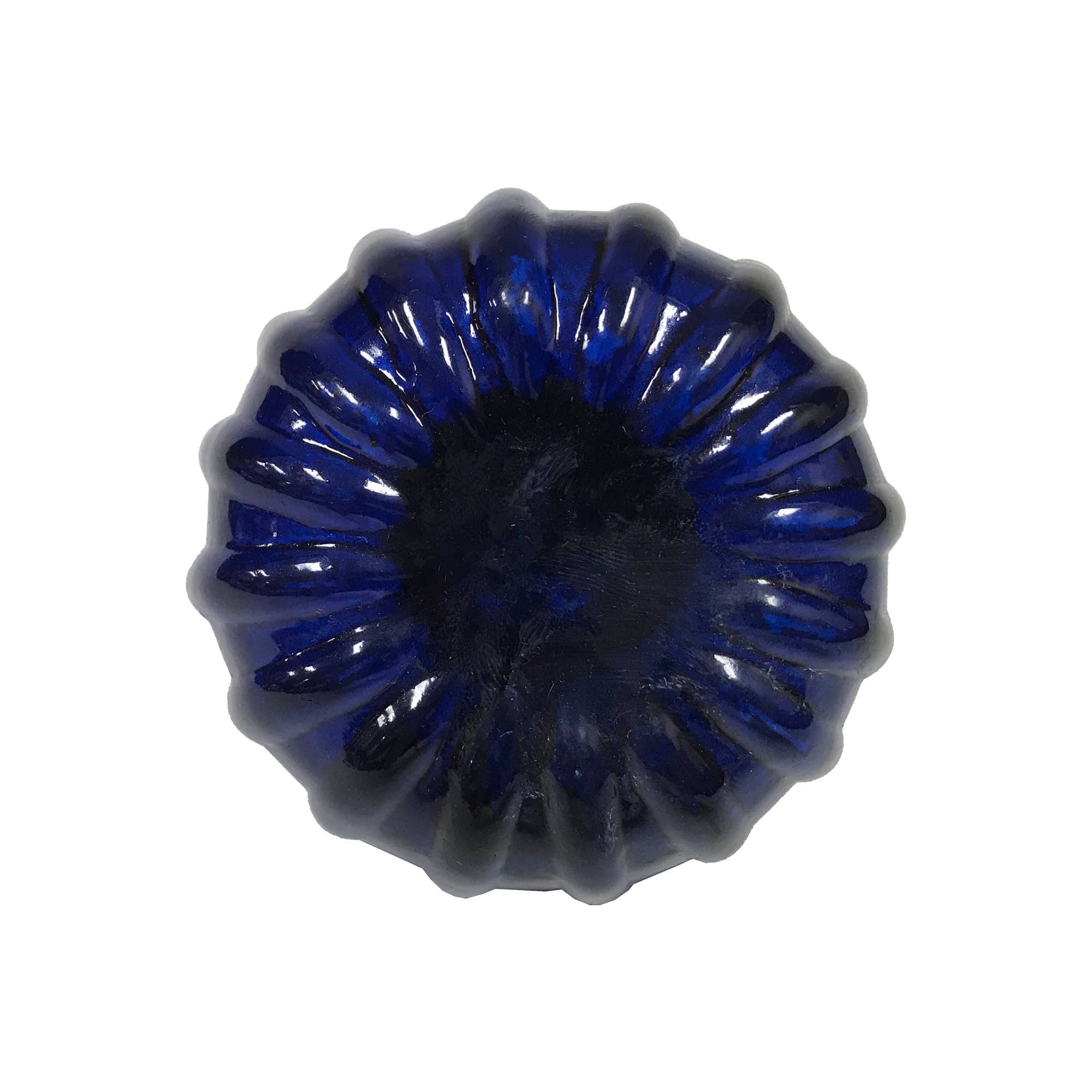 Madison Bay Co. - Historical Home Decor Reproductions - Wholesale Ink Pad - Cobalt Blue Swirl Glass Vintage Inkwell With Nickel Lid2