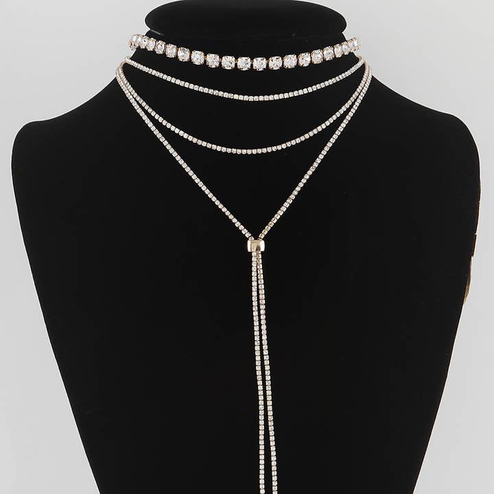 Luxury Rhineston Necklace for wholesale by 3AM BY H&D ACCESSORIES