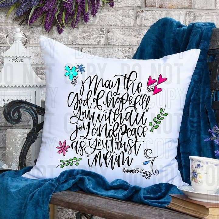 Que le Dieu de l'espérance vous remplisse DTF Transfer pour la vente par K and M Designs