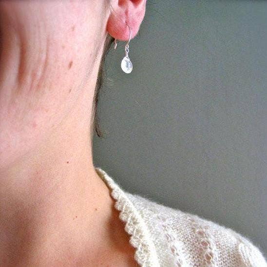 Foamy Wader - Wholesale Dangle Earrings - Moon Shadow Earrings - white rainbow moonstone gem drop earrings3