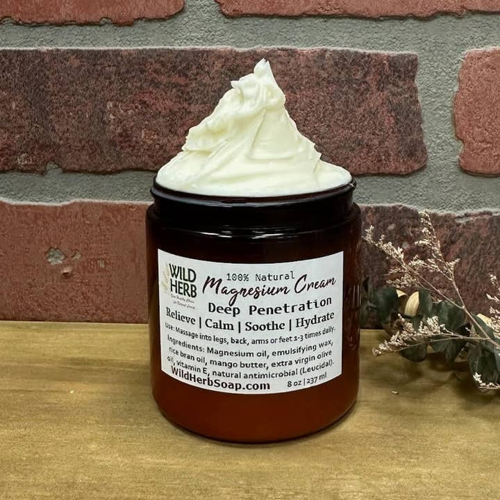 Wild Herb Soap Co - Wholesale Body Cream/Lotion - Magnesium Cream | Hydrating Silky Natural Topical Minerals