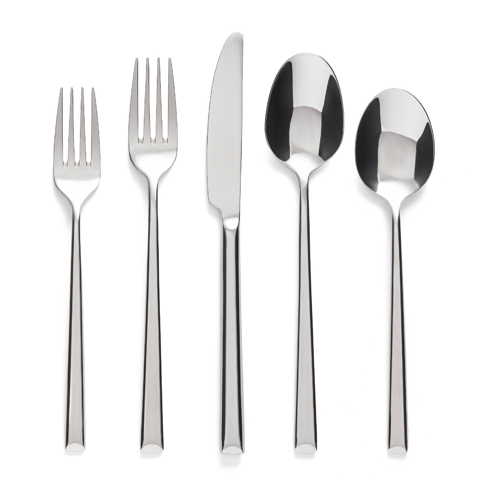 Mirrored Stainless Modern Flatware Cutlery Set – 20pc Service for 4 for wholesale on Faire0