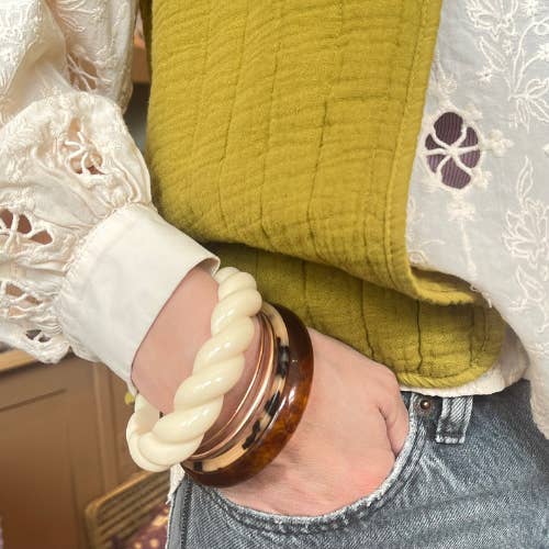 agathe & cocö - Wholesale Bangle Bracelet - Thin leopard bangle - Cellulose acetate1