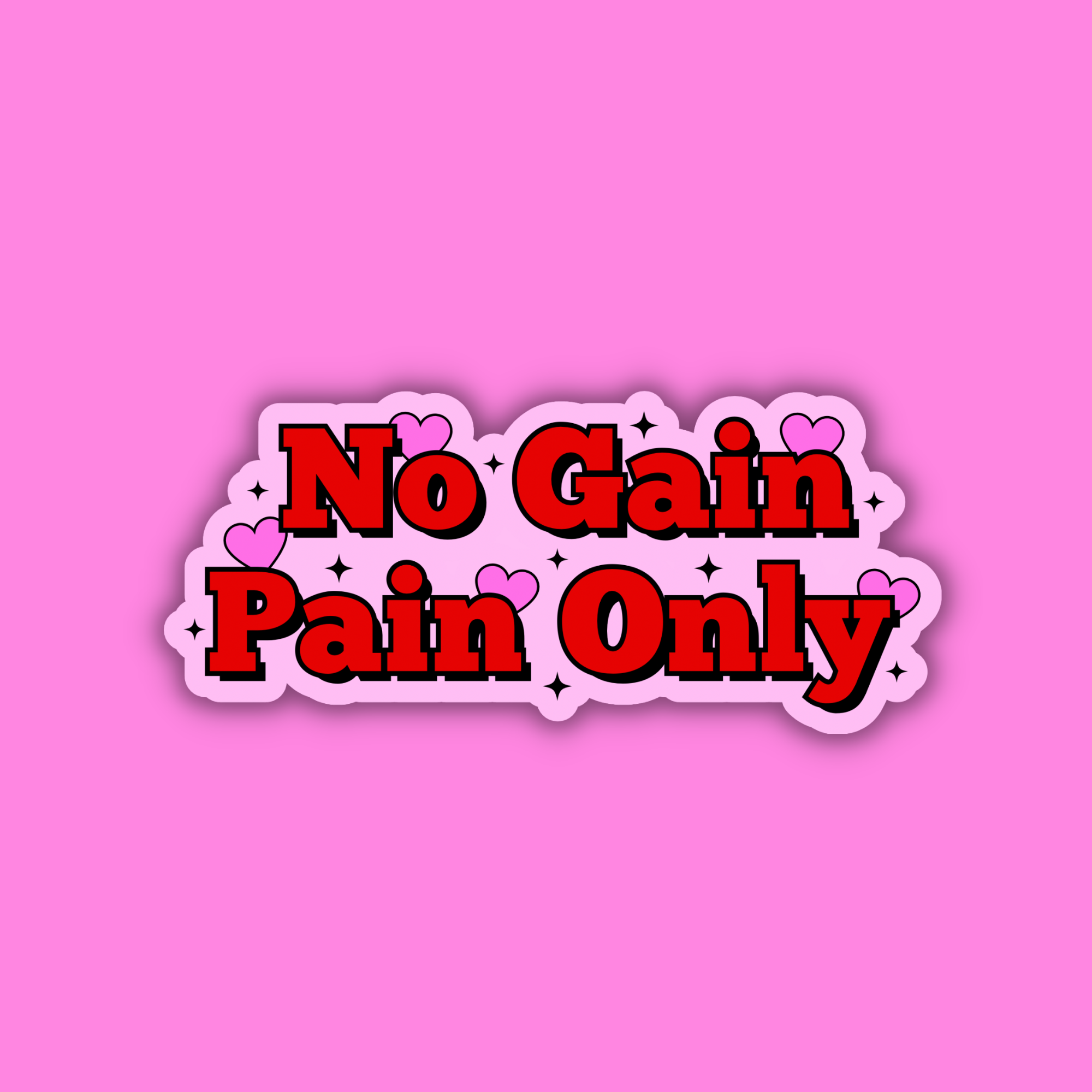 Troublesome Heart – wholesale Sticker – No Gain Pain Only Sticker0