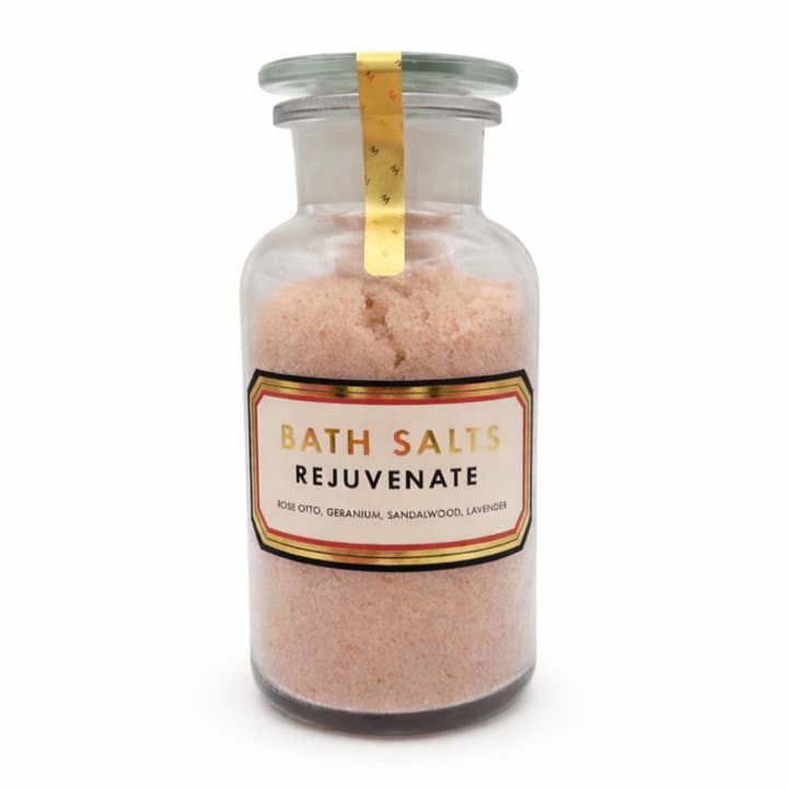 NEW! REJUVENATE Bath Salts with Rose, Geranium, Sandalwood and Lavender for wholesale by MAKE SKINCARE