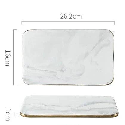 BRECK + FOX - Vente Planche à découper - Planche à découper en marbre avec bordure dorée7