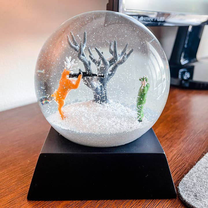 Demented Penguins - Wholesale Snow Globe - "Bambi's Revenge" Snow Globe Deer vs. Hunter Snowglobe7