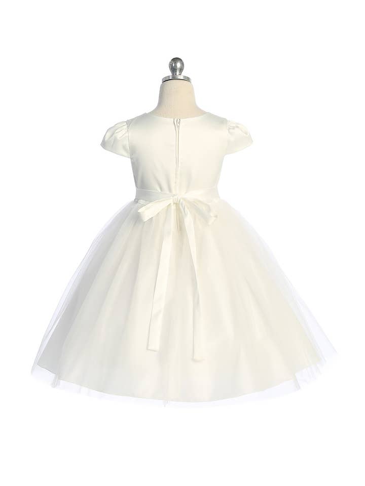 Kid's Dream - Wholesale Dress - Kids - Capped Sleeve Satin & Tulle Girls Dress with Plus Sizes12