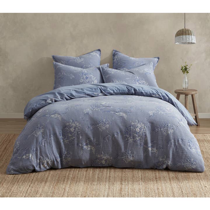 Gigi Cotton Jacquard Comforter Set - Blue for wholesale on Faire
