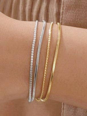 18K STAINLESS STEEL TARNISH FREE LAYERED BRACELET | 40B5145 for wholesale by JOSSLYN by wall to wall