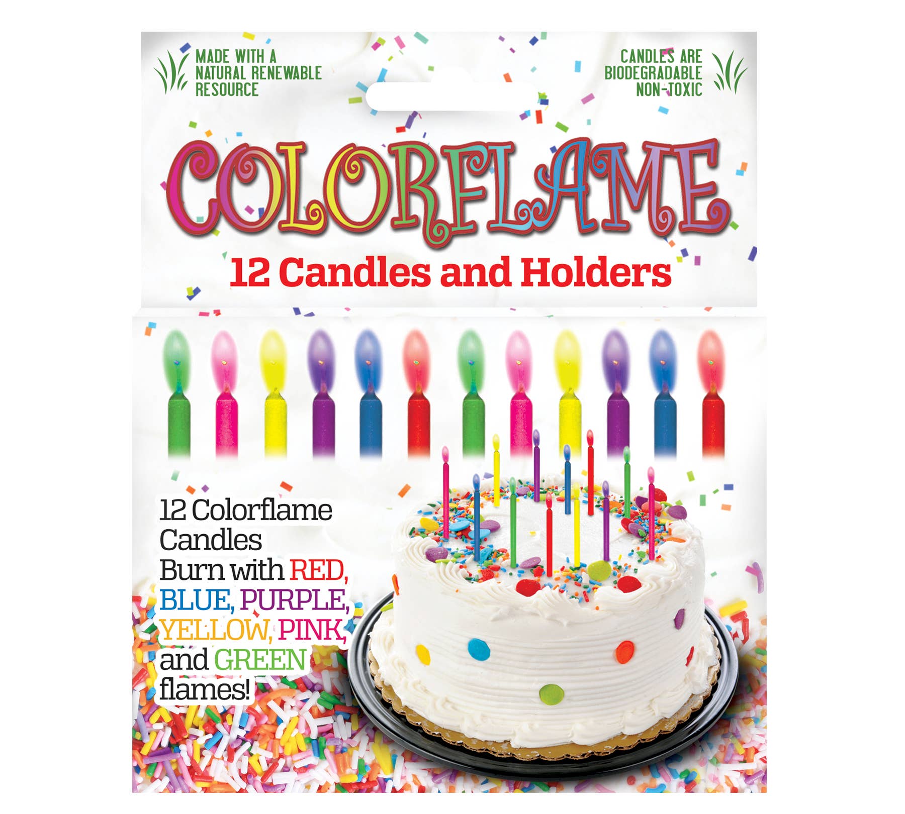 JII - Wholesale Cake Candle - Colorflame Birthday Candles in 26 Piece Counter Display8