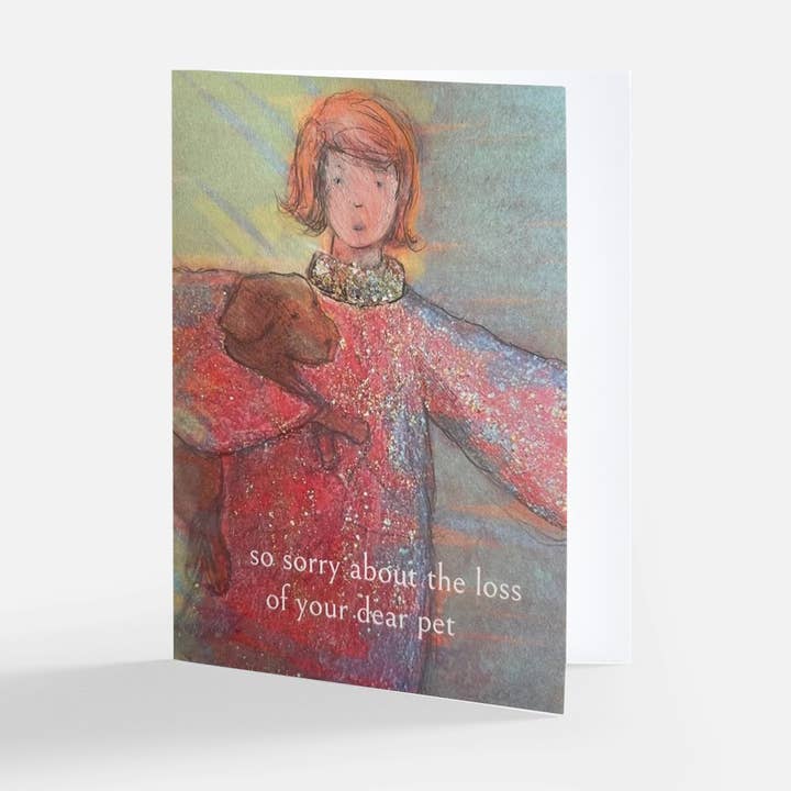 mary draper design - Wholesale Sympathy Card - Angel with Dog card0