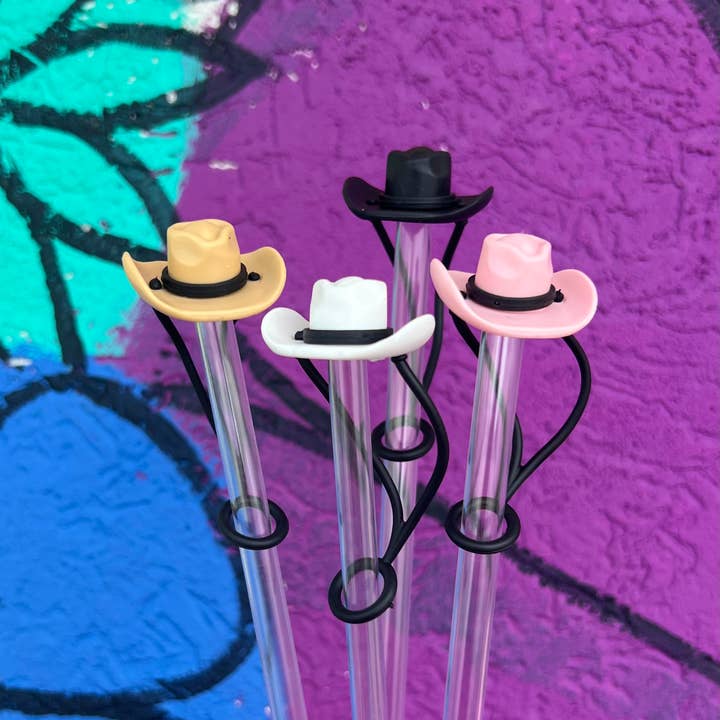 Briano Wholesale - Wholesale Drink Topper - Cowboy/Cowgirl Hat Large Straw Toppers