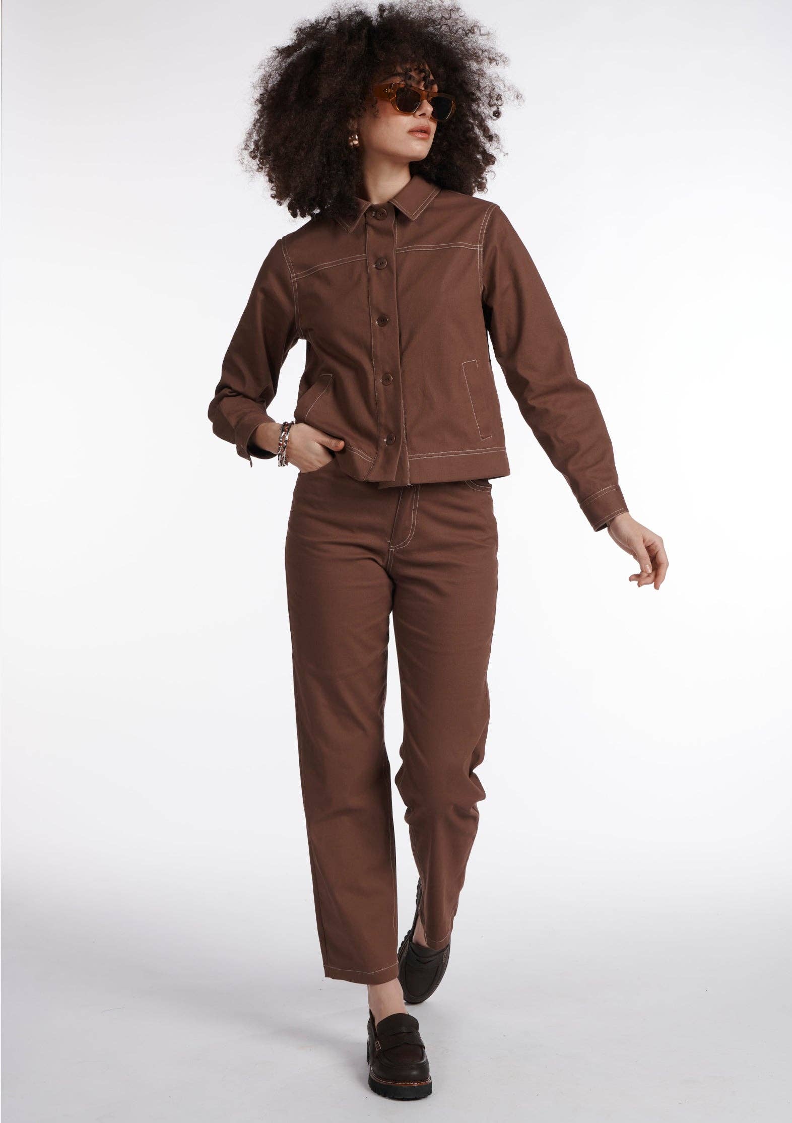 MADE IN SENS - Wholesale Jacket - Women's - VAIANA PLAIN CHOCOLATE JACKET4