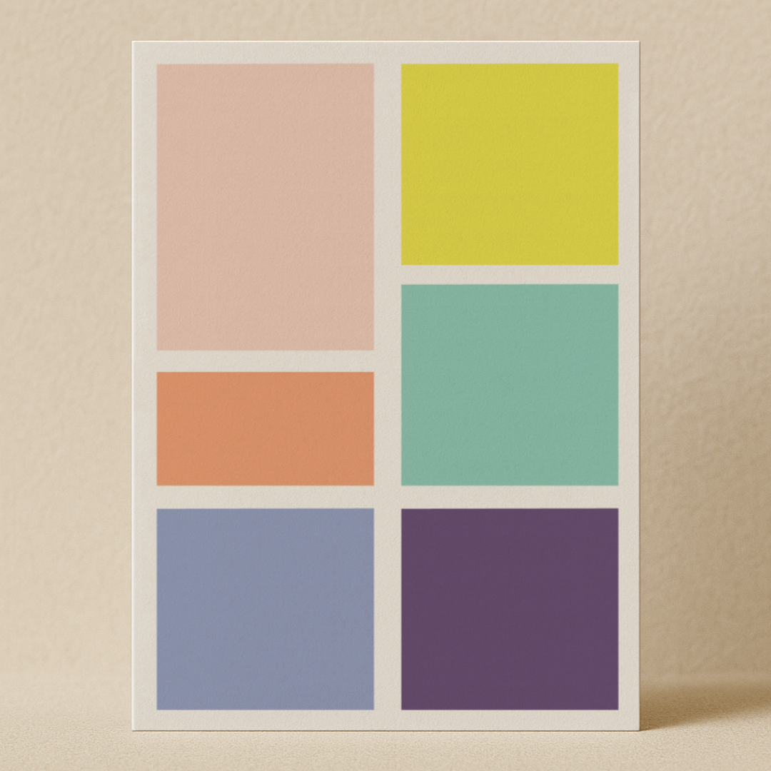 Karte Design Berlin - Wholesale Everyday Greeting Card - Everyday Card & Envelope – “Decollage” (Multi-Coloured Blocks) 2