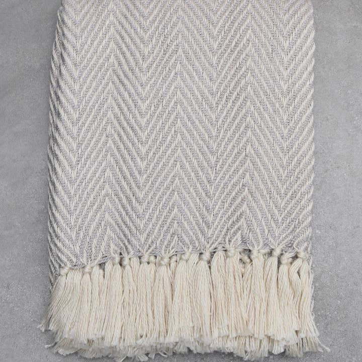 Eco Inner Living - Wholesale Throw Blanket - Grey Herringbone Blanket