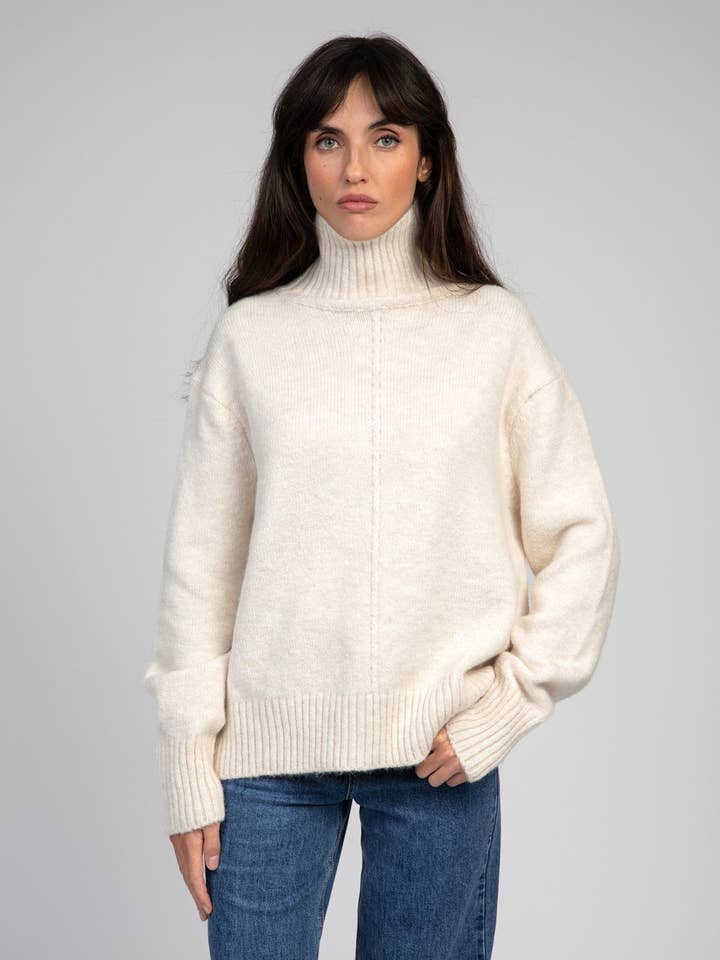 LIPY ecru sweater for wholesale by An'ge