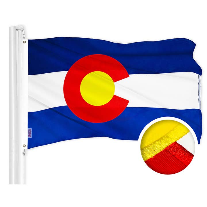 Colorado State Flag 210D Embroidered Polyester 3x5 Ft for wholesale by G128