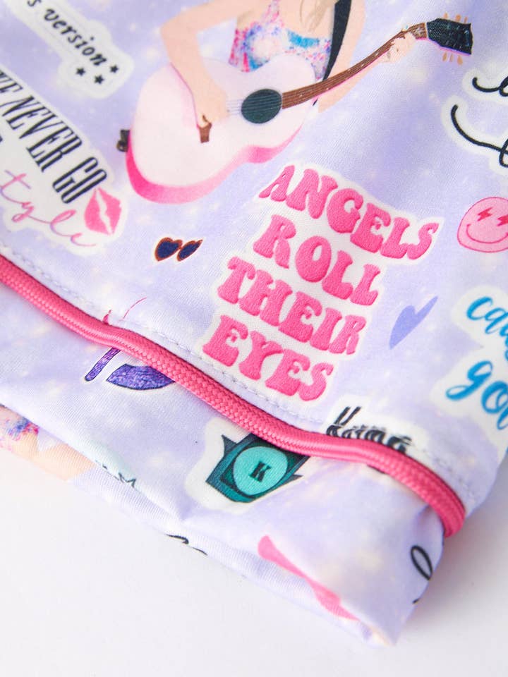 Rylee Faith Designs - Wholesale Sleepwear Set - Kids - Purple TS Lapel Button Short Sleeve Shorts Pajama Set