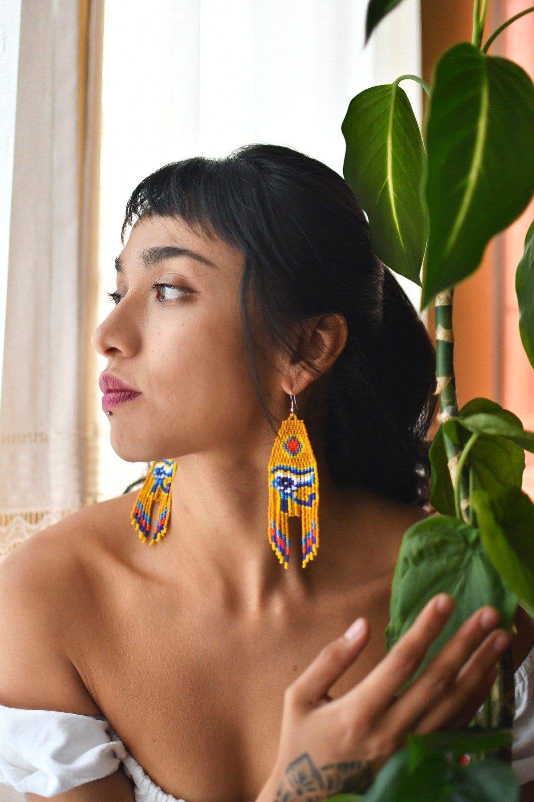 Mother Sierra - Wholesale Kwastjesoorbellen - Oog van Ra - Inheemse Kralenoorbellen Geïnspireerd door het Oude Egypte1