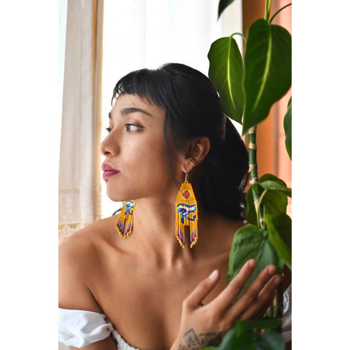 Mother Sierra - Wholesale Kwastjesoorbellen - Oog van Ra - Inheemse Kralenoorbellen Geïnspireerd door het Oude Egypte1