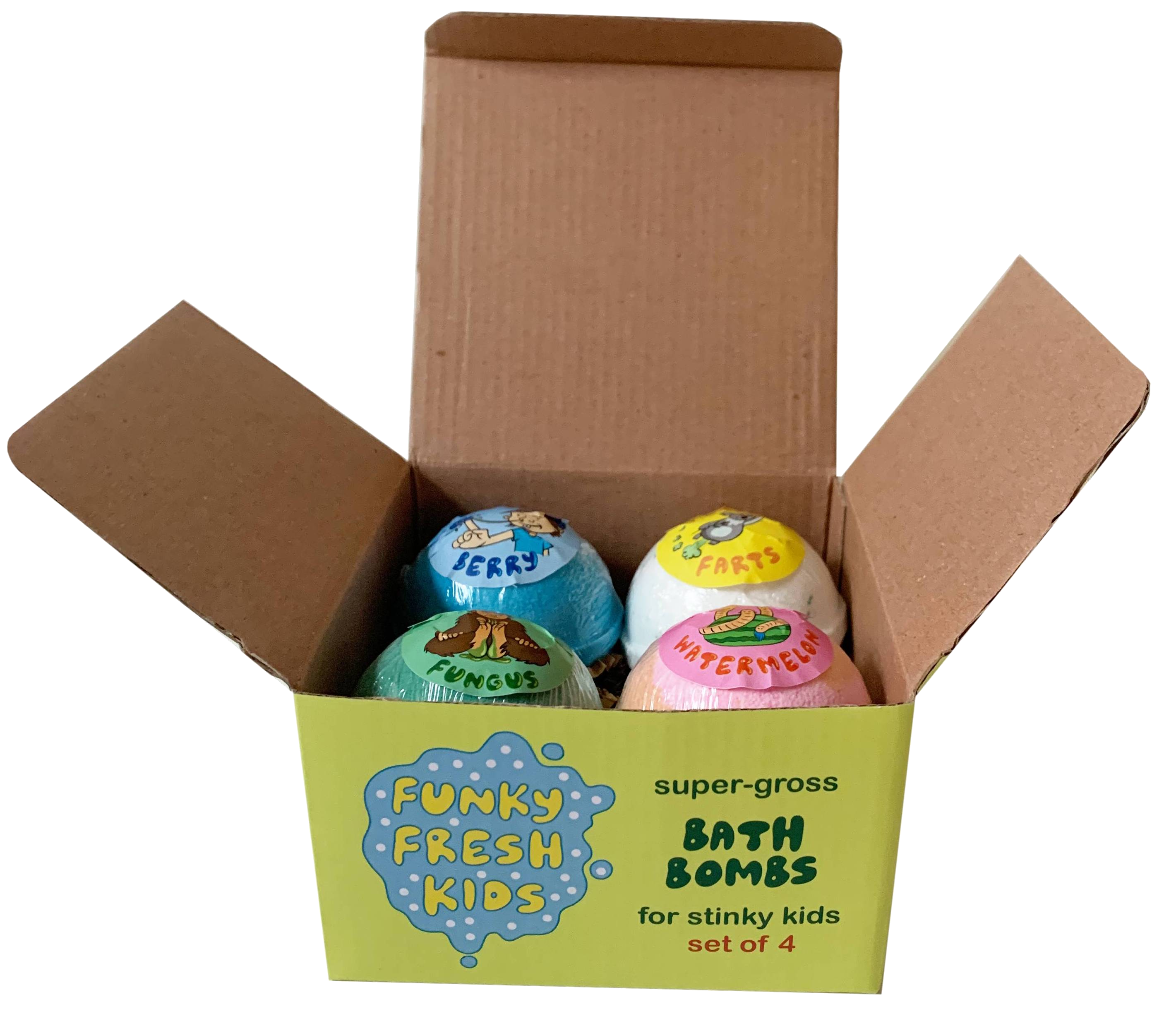 Funky Fresh Kids - Wholesale Bath Bomb/Fizz - Booger Head Bath Bombs 4-Pack Gift Set for Kids1