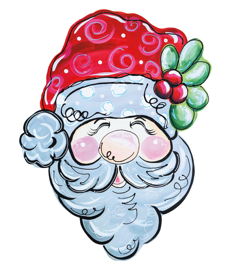 DecoExchange - Wholesale Sign - Christmas Sign, Santa Wood Sign, 12" Wreath Sign, DD-W-00020