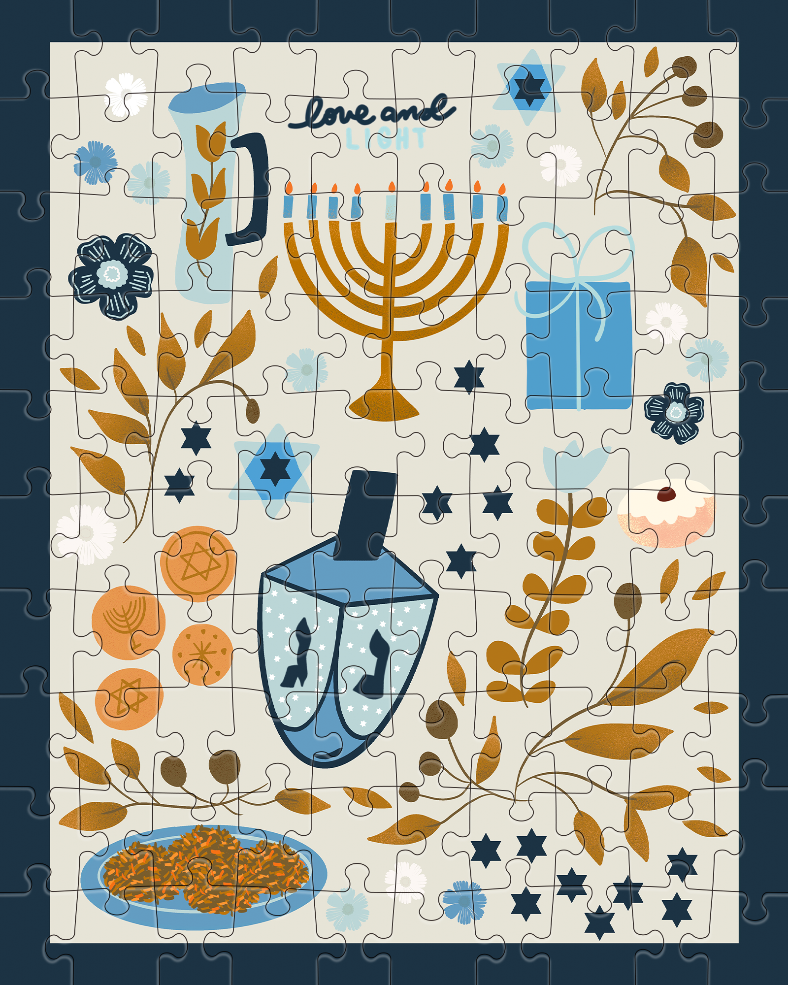JIGGY Puzzles - Wholesale Puzzle - Adult - JIGGY Junior 100pc: Hanukkah Nights by Marni Goren1