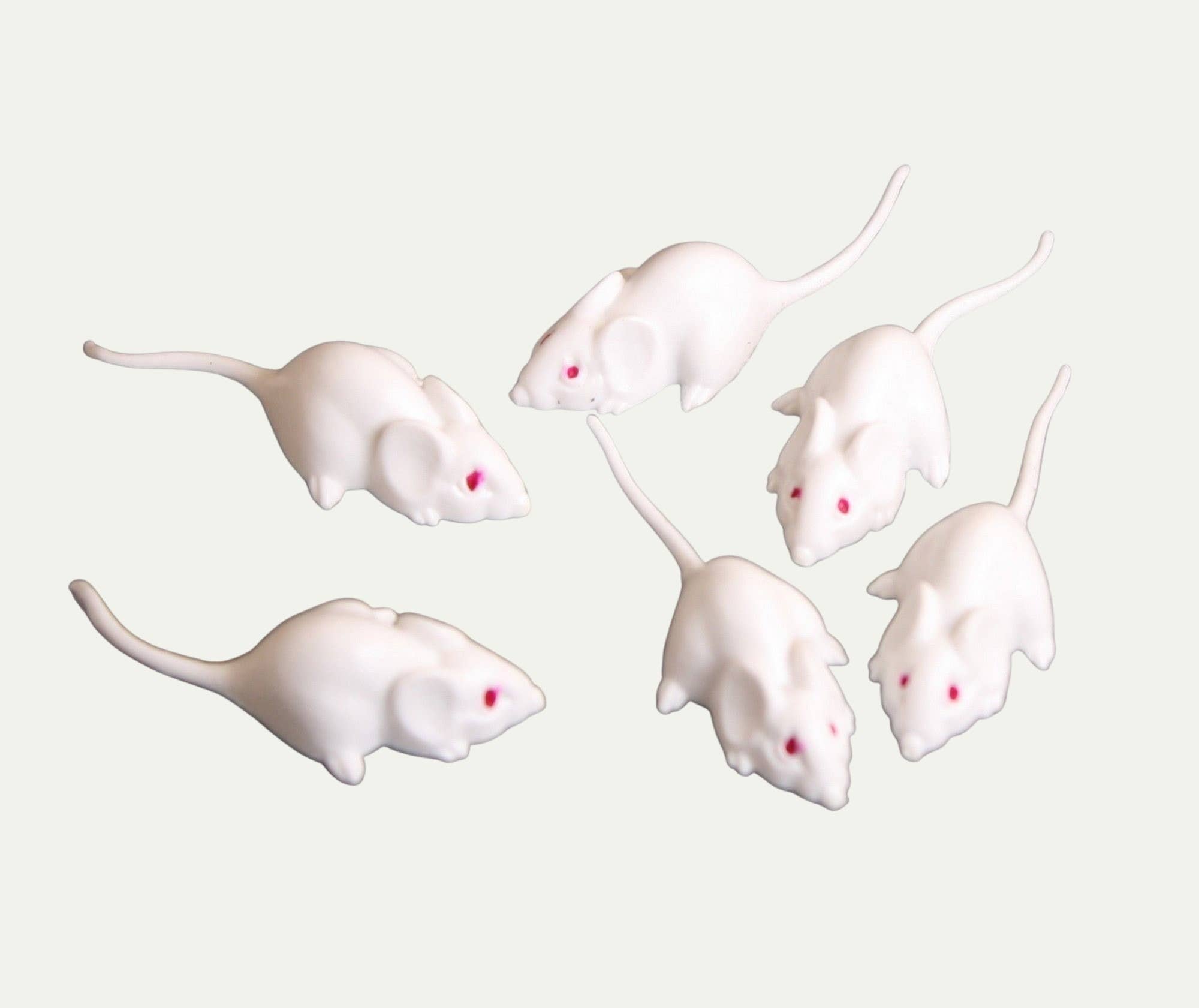 Mice - White Mouse Set - Red Eyes - 1" - 6 Pieces for wholesale on Faire1