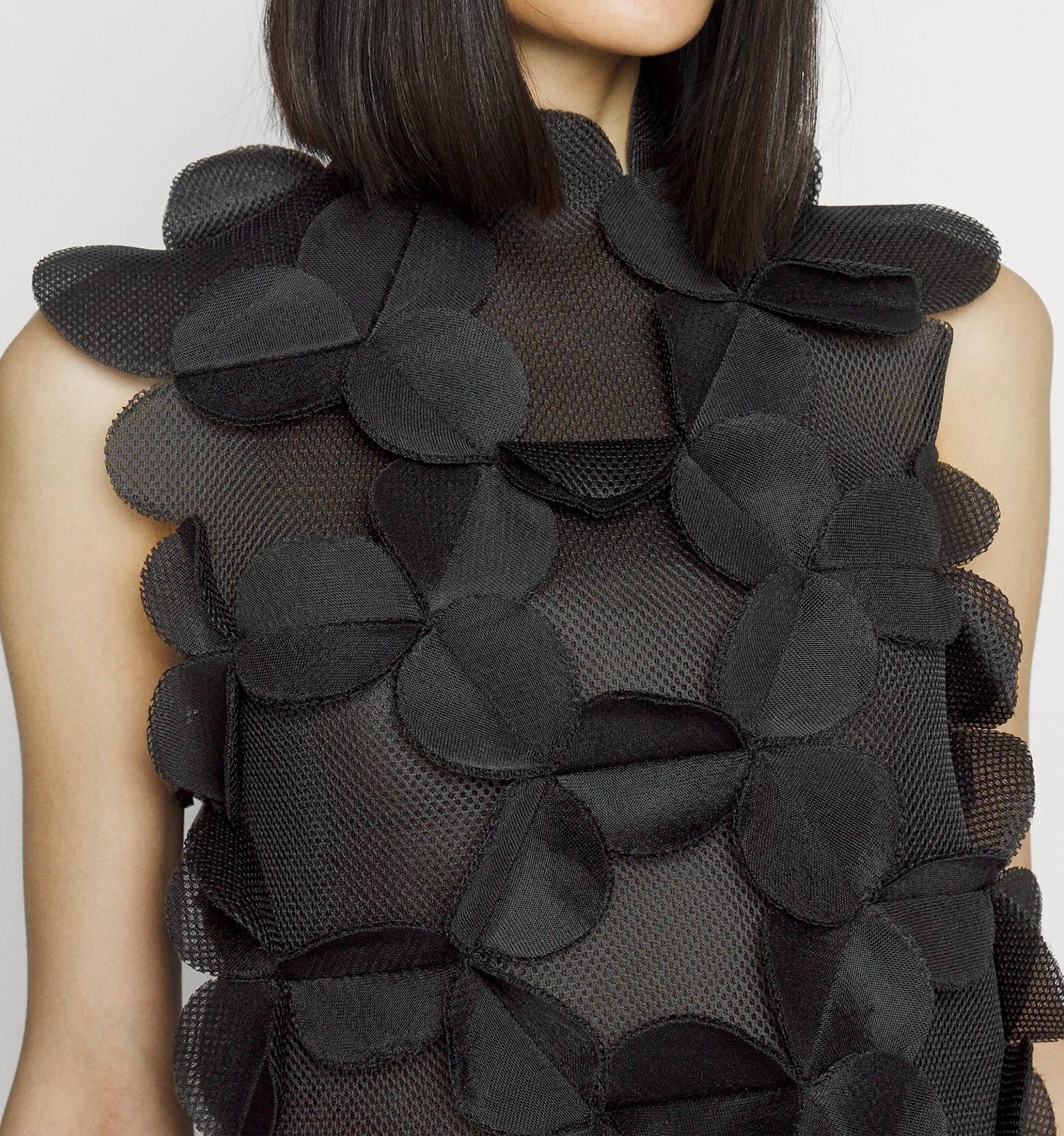 Black VE002 Spring Lace Mesh Vest: Sheer Elegance for wholesale on Faire2