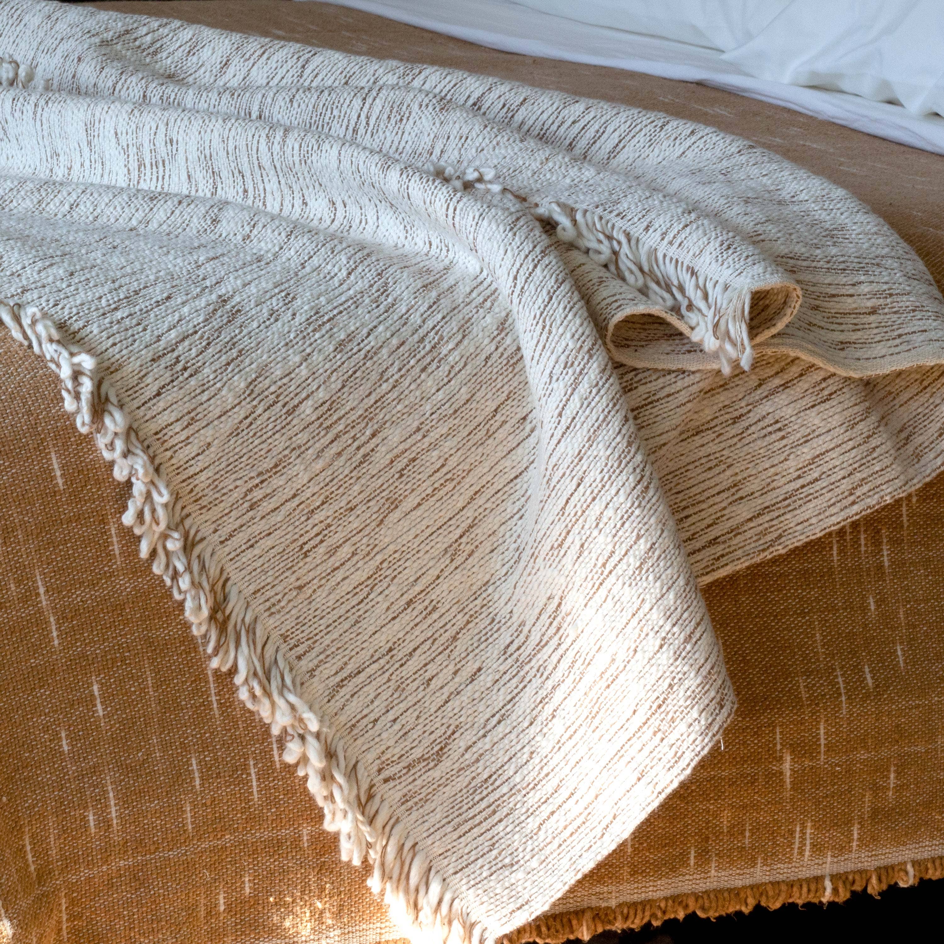 Under The Bough - Wholesale Throw Blanket - Matizado Handloomed Cotton Blanket — Sepia1