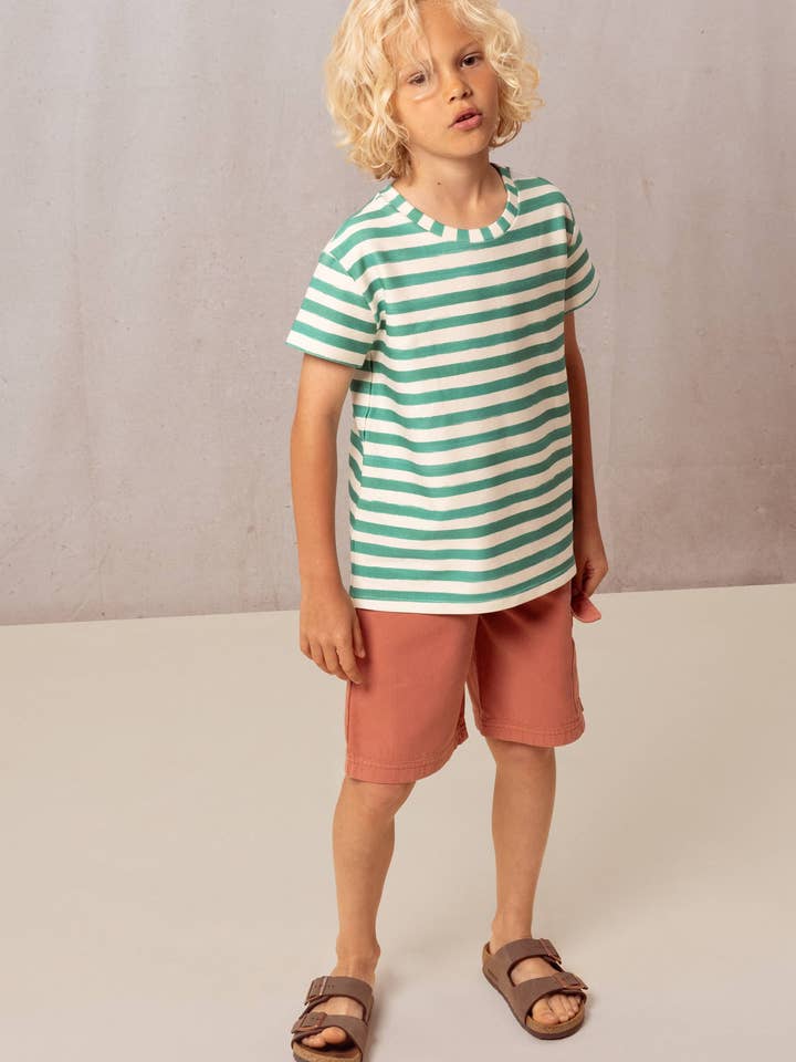 Studio Bohème Paris - Wholesale T-Shirt - Kids - Essential Jersey T-shirt Capri Green Stripes2