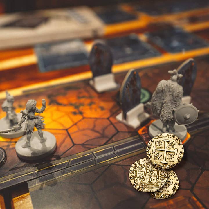 Leib Games - Venta al por mayor Moneda/objeto de coleccionista - Monedas piratas de metal dorado para juegos de mesa, 100 unidades, tamaño M2